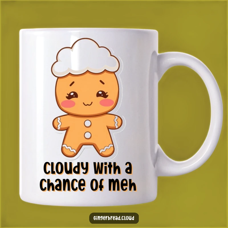 Funny Gingerbread Face Mug: Hilarious Cloud Hat Cookie Gift for Laughs