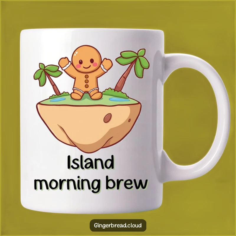 Funny Gingerbread Island Mug: Cheerful Character Adventure Drink Gift