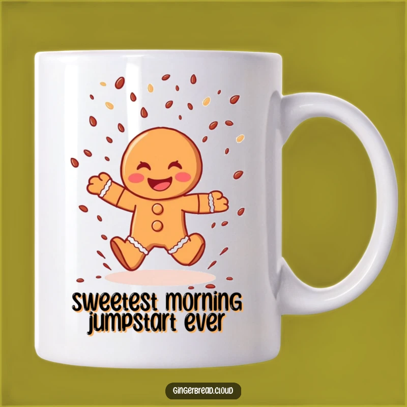 Funny Gingerbread Man Sprinkle Rain Mug: A Joyful Leap for Your Morning Coffee Gift