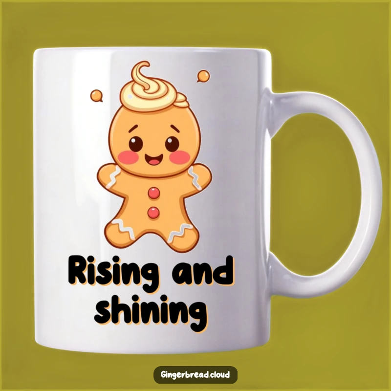 Funny Gingerbread Person Mug - Icing Swirls & Floating Gift for Joy