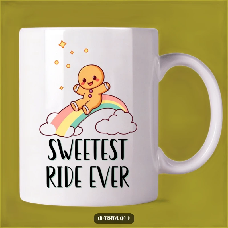 Funny Gingerbread Rainbow Mug: Joyful Cookie Slide Gift for Fun Lovers