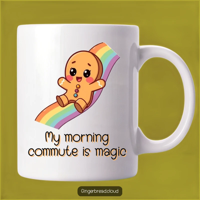 Funny Gingerbread Rainbow Slide Mug - Surprising Holiday Humor Gift