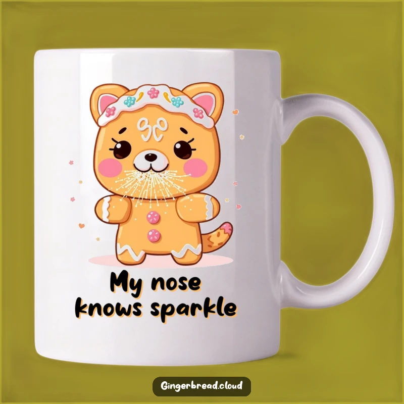 Funny Glitter Sneeze Gingerbread Animal Mug - Hilarious Holiday Treat Gift Idea