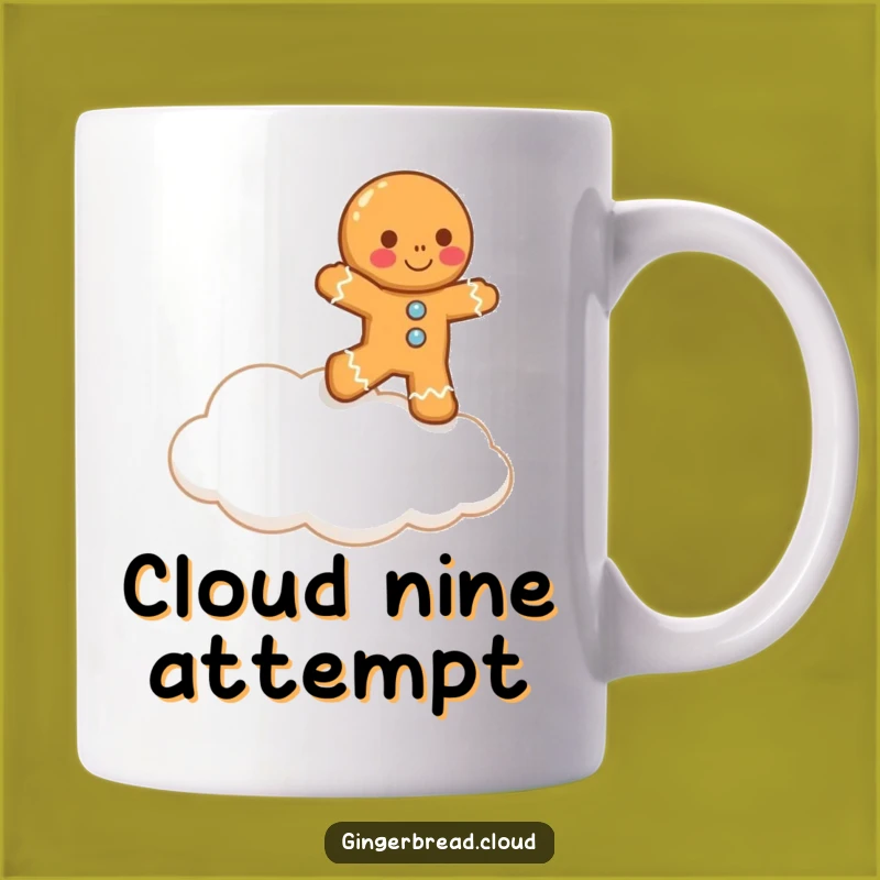 Funny Lopsided Gingerbread Man Cloud Hop Mug: Hilarious Whimsy Gift
