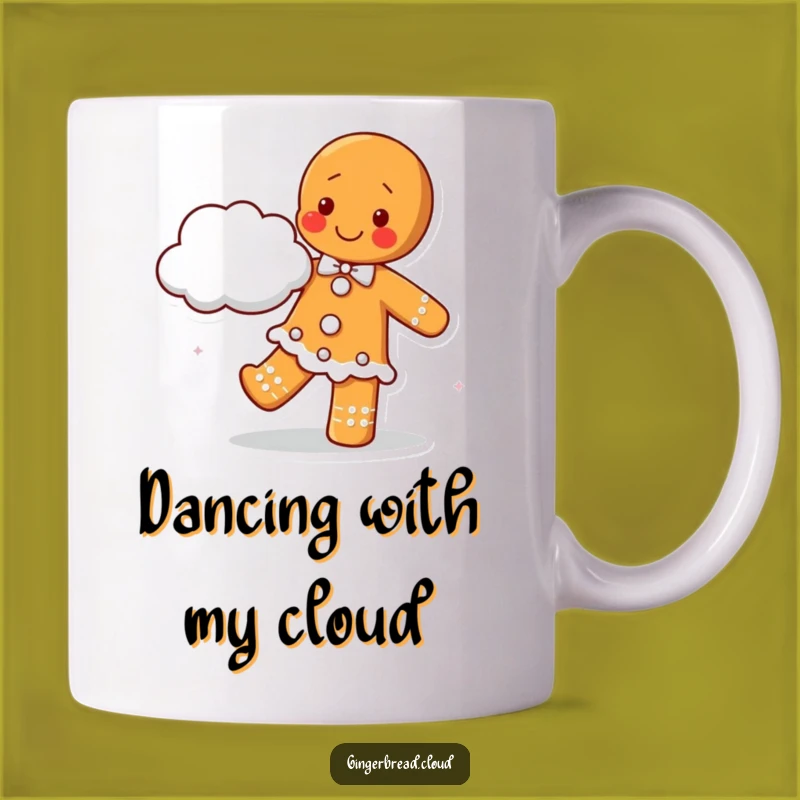 Happy Gingerbread Dancing Mug: Joyful Cloud Partner Cookie - Fun Gift