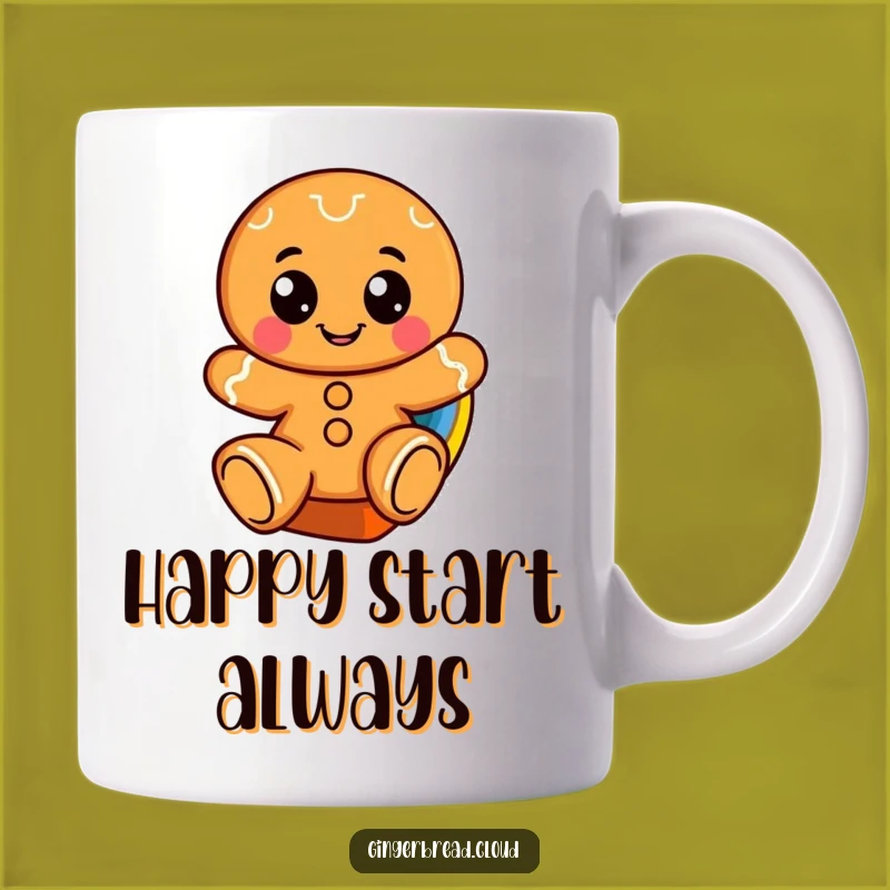 Funny Gingerbread Rainbow Slide Mug: Joyful Descent, Perfect Humorous Gift