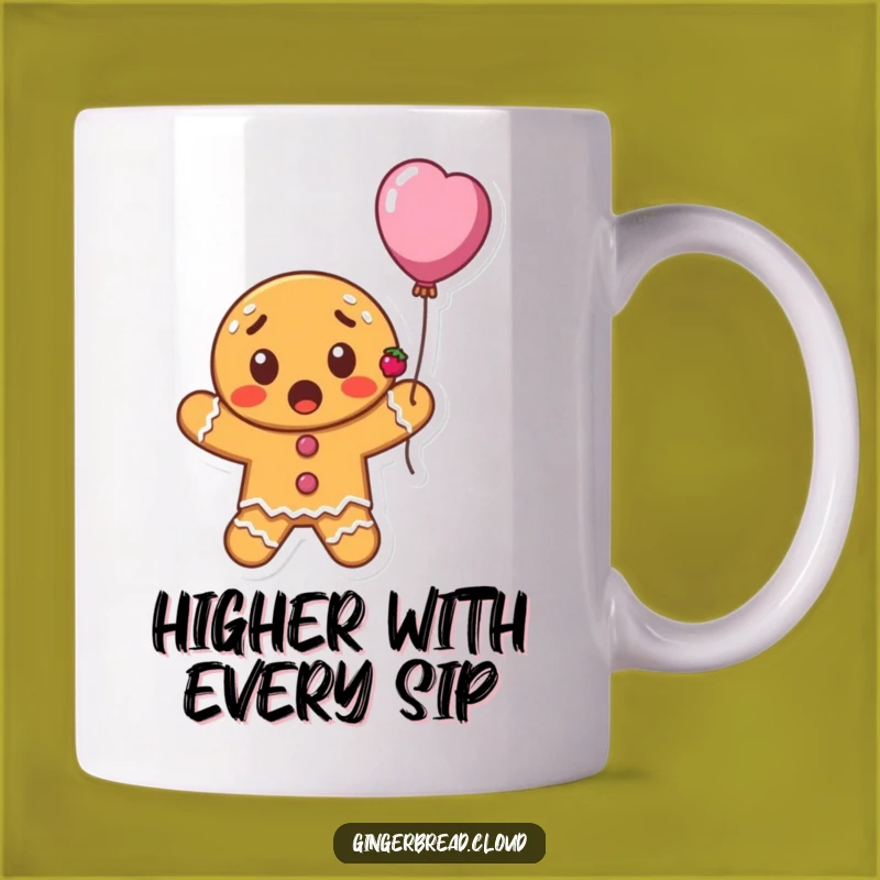 Funny Surprised Gingerbread Cookie Balloon Mug - Perfect Whimsical Gift Idea