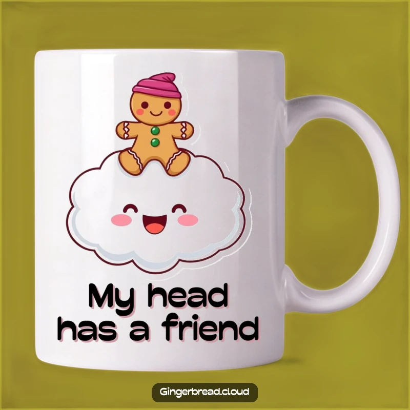 Funny Cloud & Gingerbread Mug: Joyful Sky Duo, Perfect Funny Gift for Friends