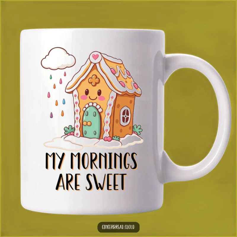 Funny Gingerbread House Mug: Candy Rain Delight - Sweet & Hilarious Funny Gift!