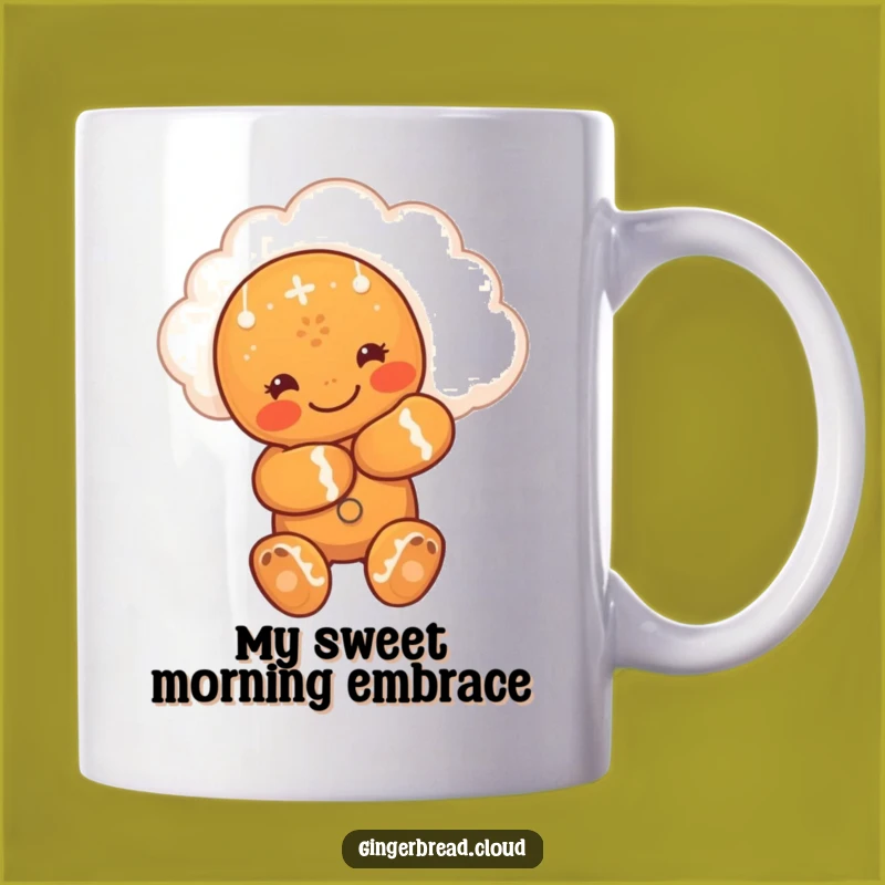 Funny Hugging Gingerbread Man Mug - Adorable Cloud Hug Gift