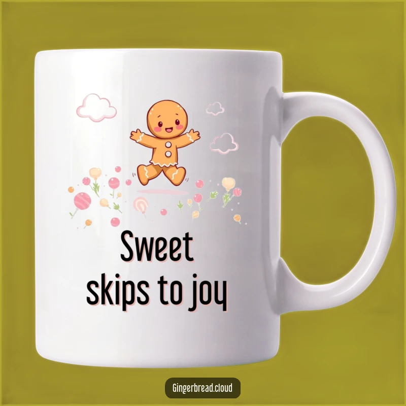 Funny Gingerbread Candy Cloud Mug - Skip Through Sweetness Gift