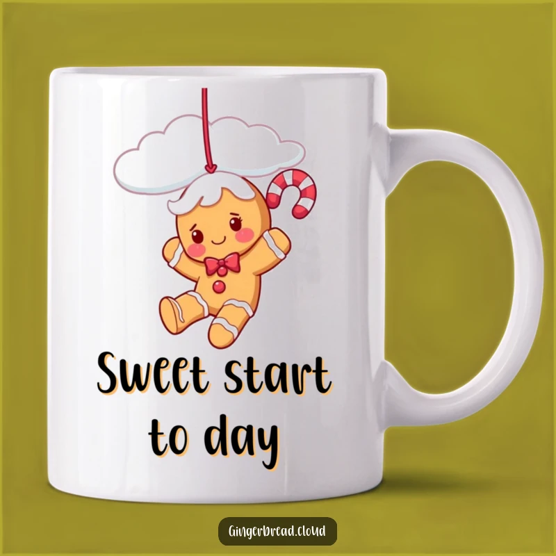 Funny Candy Cane Gingerbread Mug - Sweet Swings and Morning Smiles