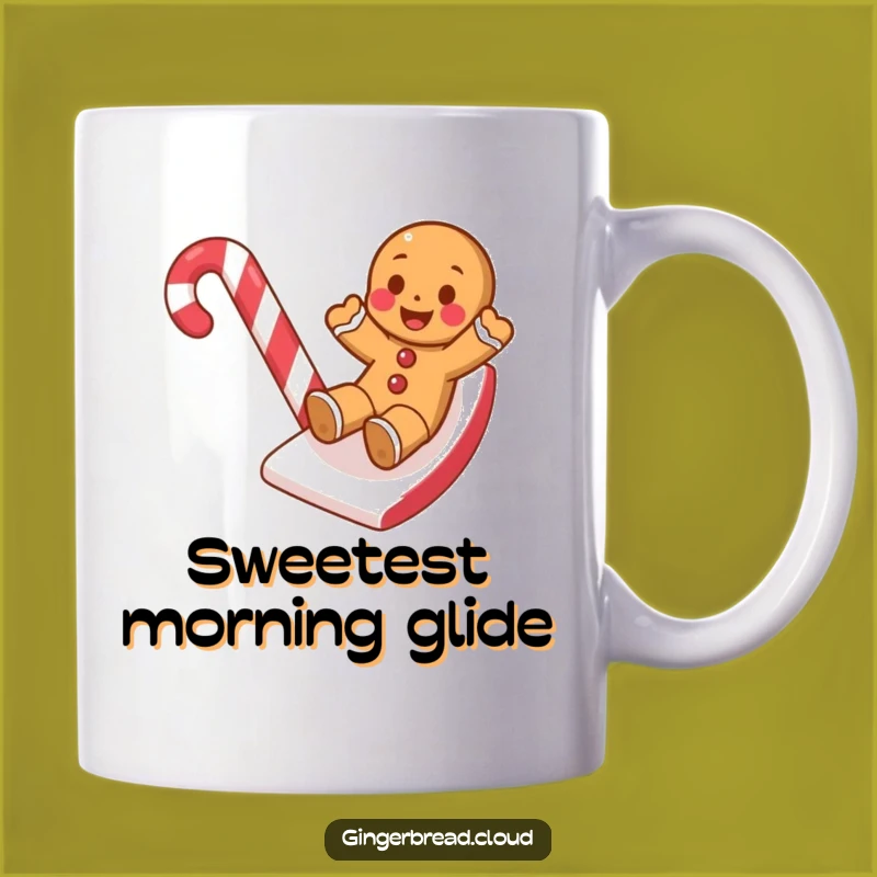 Funny Gingerbread Cookie Candy Cane Slide Mug - Hilarious Christmas Gift Idea