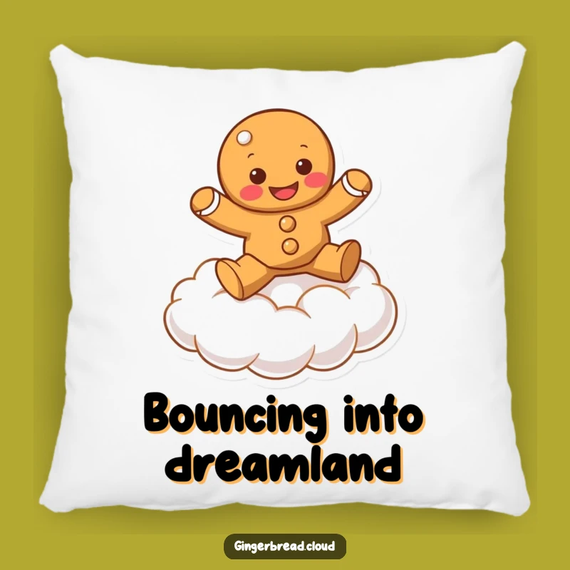 Funny Bouncing Gingerbread Pillow - Playful Cloud Character Cushion!