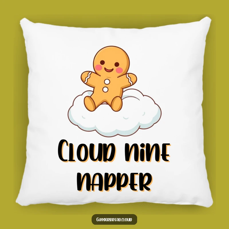 Funny Gingerbread Cloud Pillow: Soft & Sweet Cookie Cushion, Cozy Gift