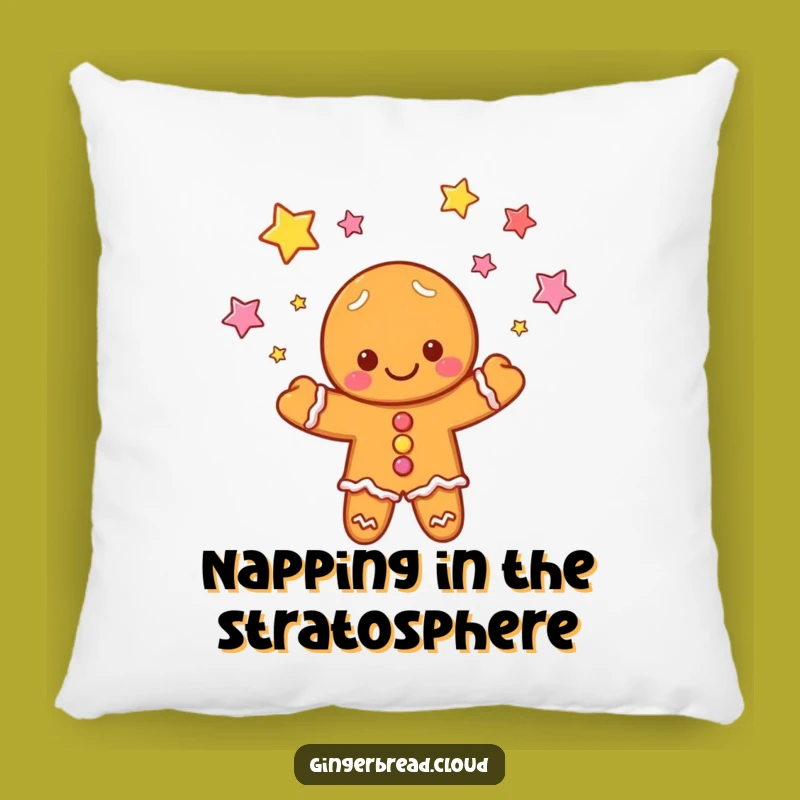 Comfy Funny Gingerbread Cloud Pillow: Juggling Stars, Cozy & Cute Decor Gift