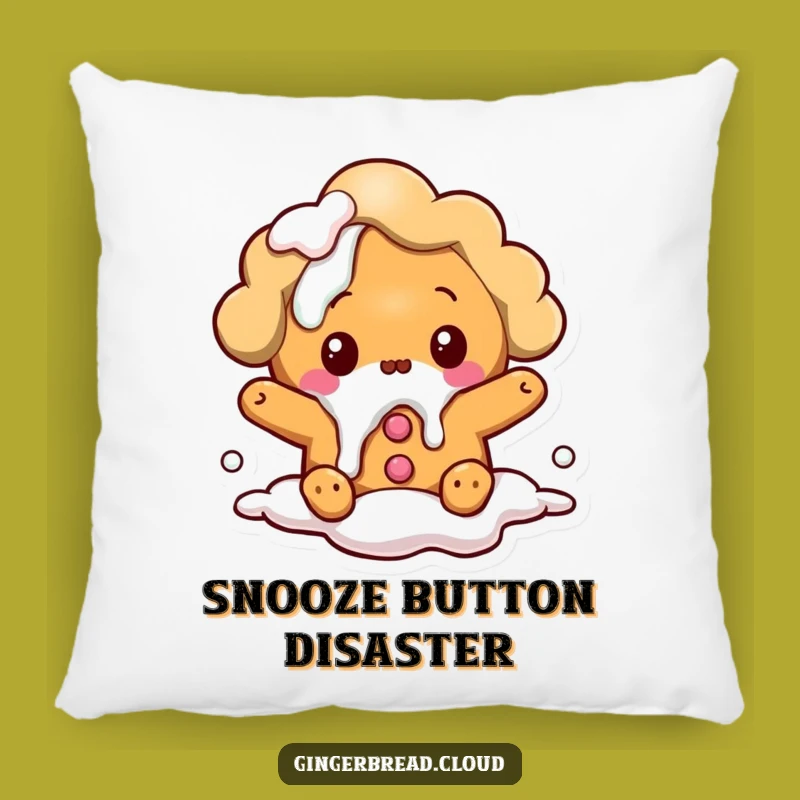 Comfy Funny Gingerbread Cloud Pillow: Surprised Spill, Cozy Decor Gift