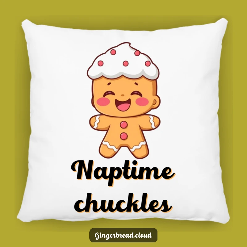 Comfy Funny Gingerbread Laughing Pillow: Frosting Hair, Cozy Decor Gift