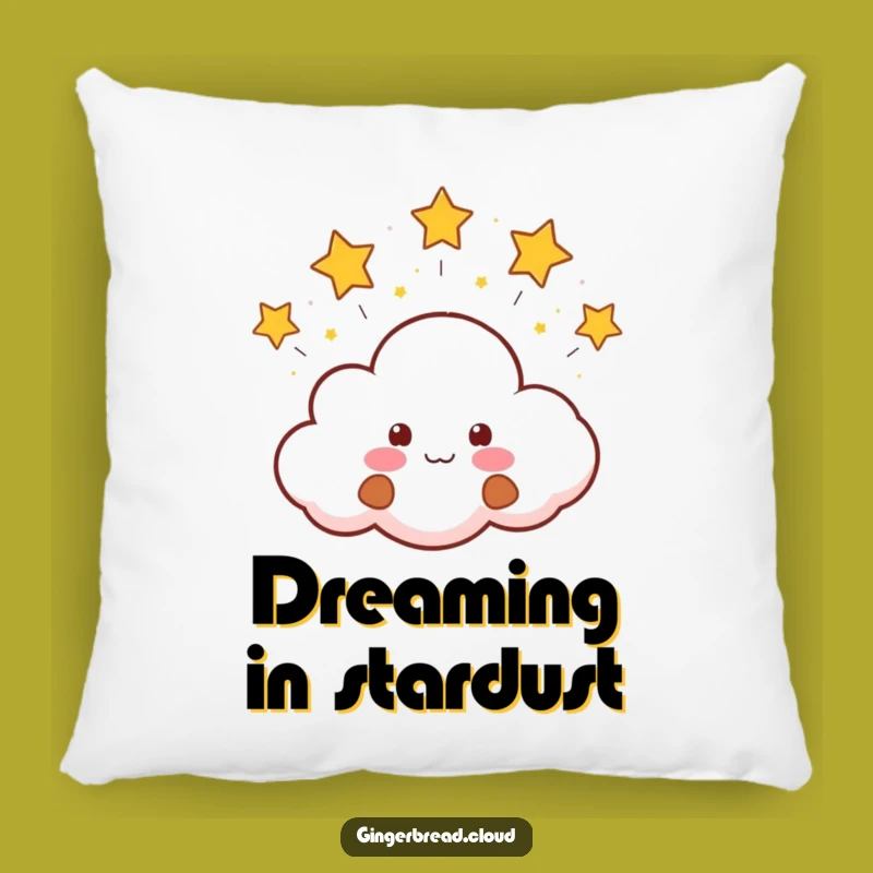 Cozy Funny Gingerbread Cloud Pillow: Sweet Dreams with Starry, Whimsical Comfort