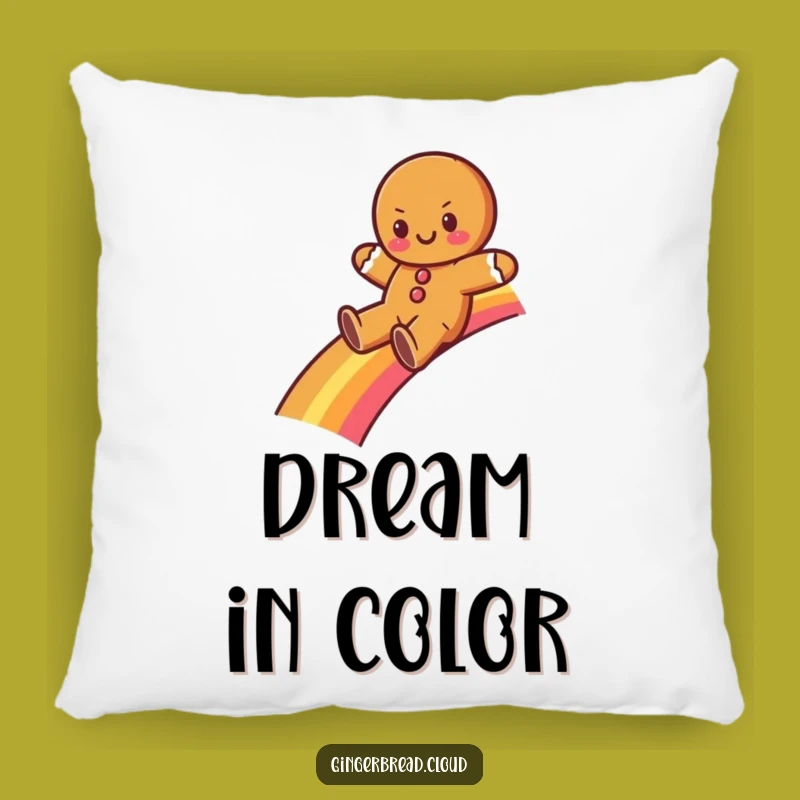Funny Gingerbread Rainbow Pillow - Soft Cartoon Cushion, Enchanting Comfort