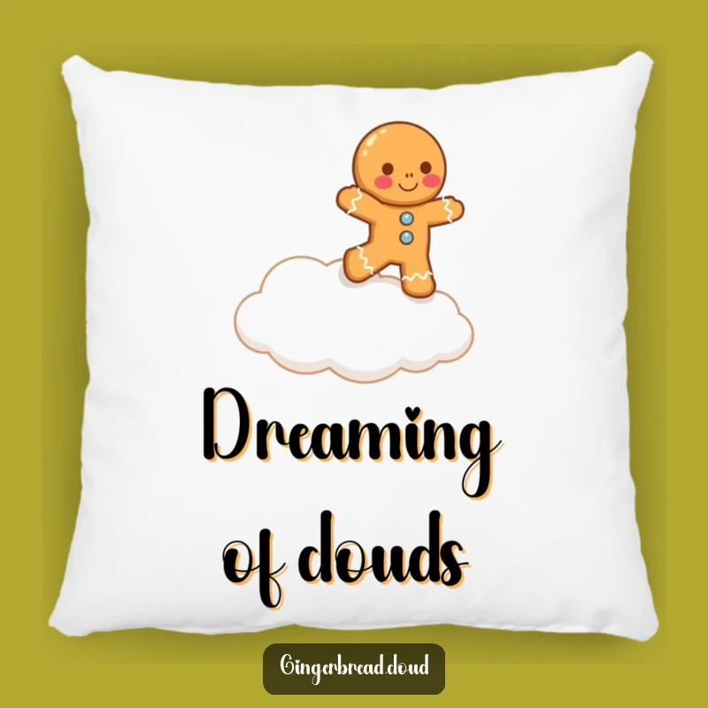 Funny Lopsided Gingerbread Man Cloud Pillow: Cozy & Hilarious Comfort