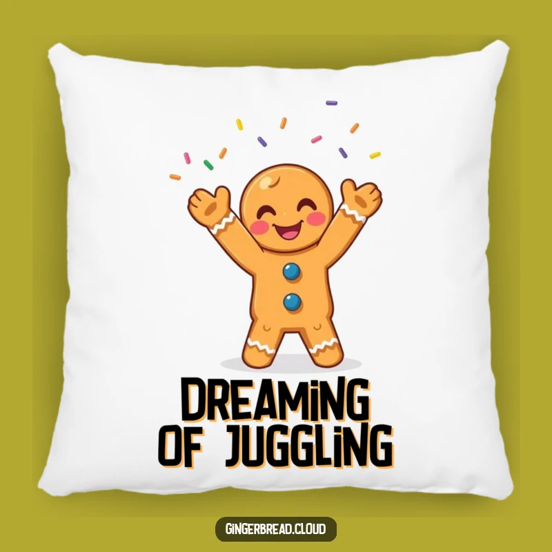 Funny Gingerbread Juggling Pillow: Comfy & Cute Accent