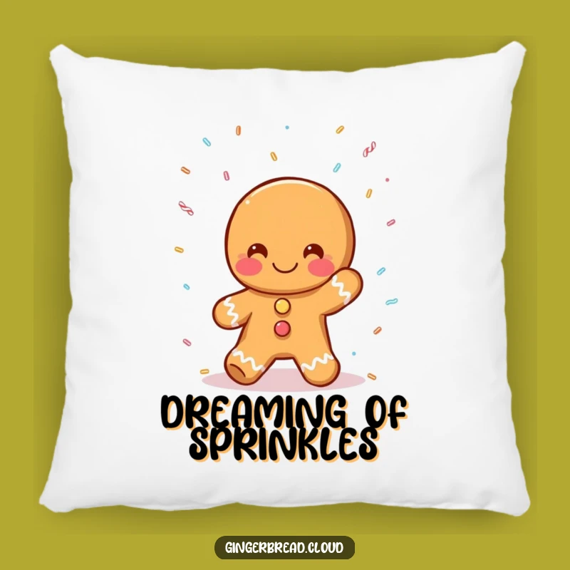 Cozy Funny Gingerbread Sprinkle Pillow - Soft & Sweet Decor Gift