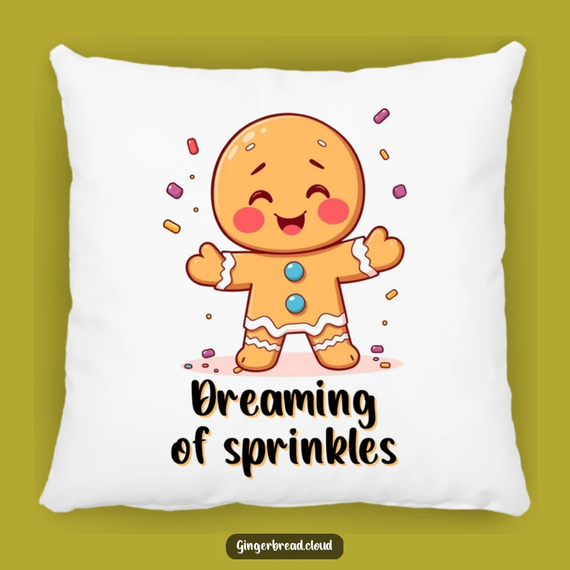 Funny Gingerbread Juggler Candy Sprinkles Pillow - Cozy Sweet Decor