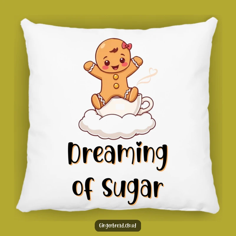 Funny Gingerbread Coffee Cloud Pillow: Snuggle with This Whimsical Design