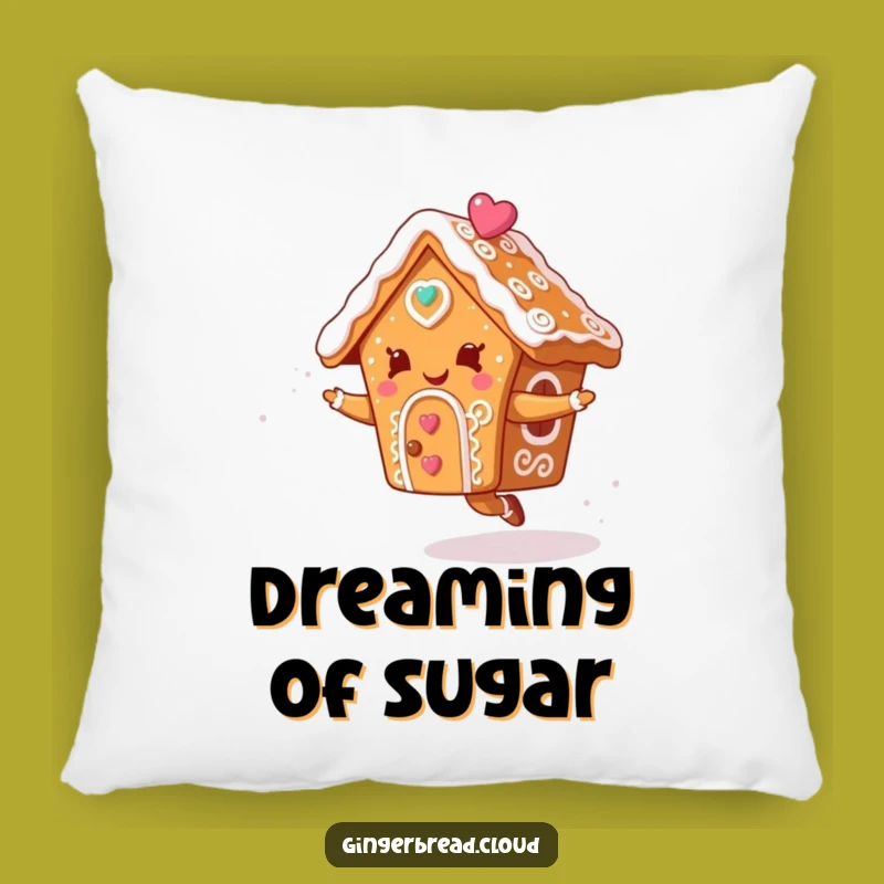Funny Gingerbread House Dancer Pillow - Cozy Icing Swirls Comfort Gift