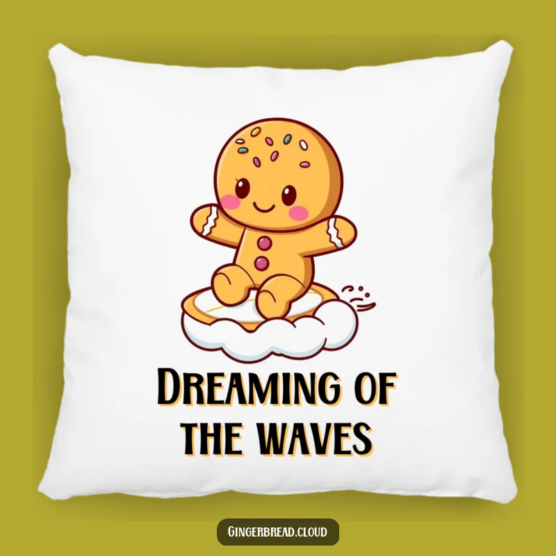 Funny Gingerbread Pillow: Soft & Cool Cloud Surfer - Cozy Funny Gift!