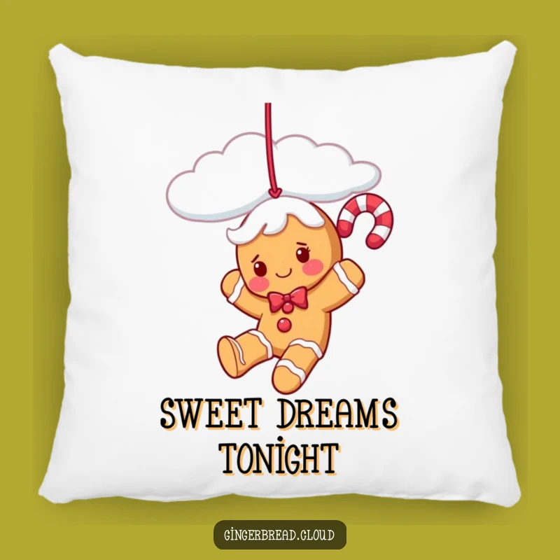 Funny Candy Cane Gingerbread Pillow - Cozy Festive Comfort