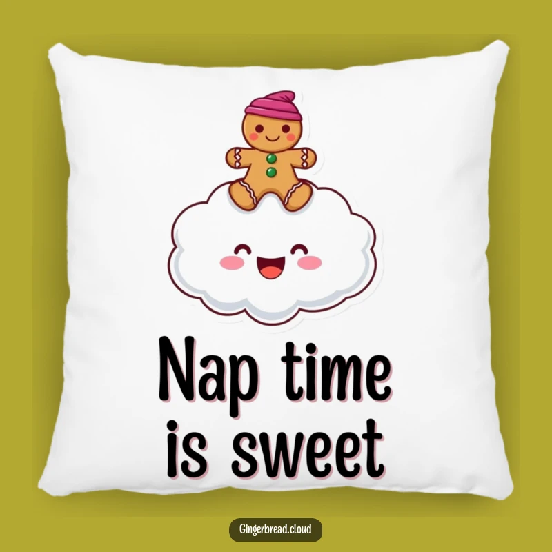 Funny Cloud Comfort Pillow: Sweet Dreams With A Gingerbread Friend, Cute Gift