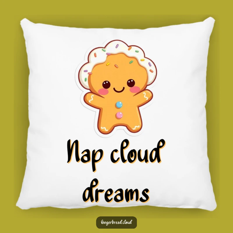 Funny Gingerbread Cloud Pillow - Cozy Sprinkles Accent Pillow Gift