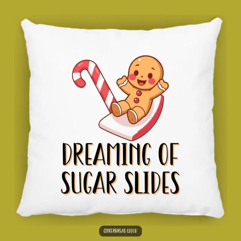 Funny Gingerbread Cookie Candy Cane Slide Pillow - Cozy Home Decor Gift