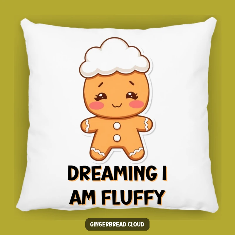 Funny Gingerbread Face Pillow: Comfy Cloud Hat Cookie Cushion - Cute Gift