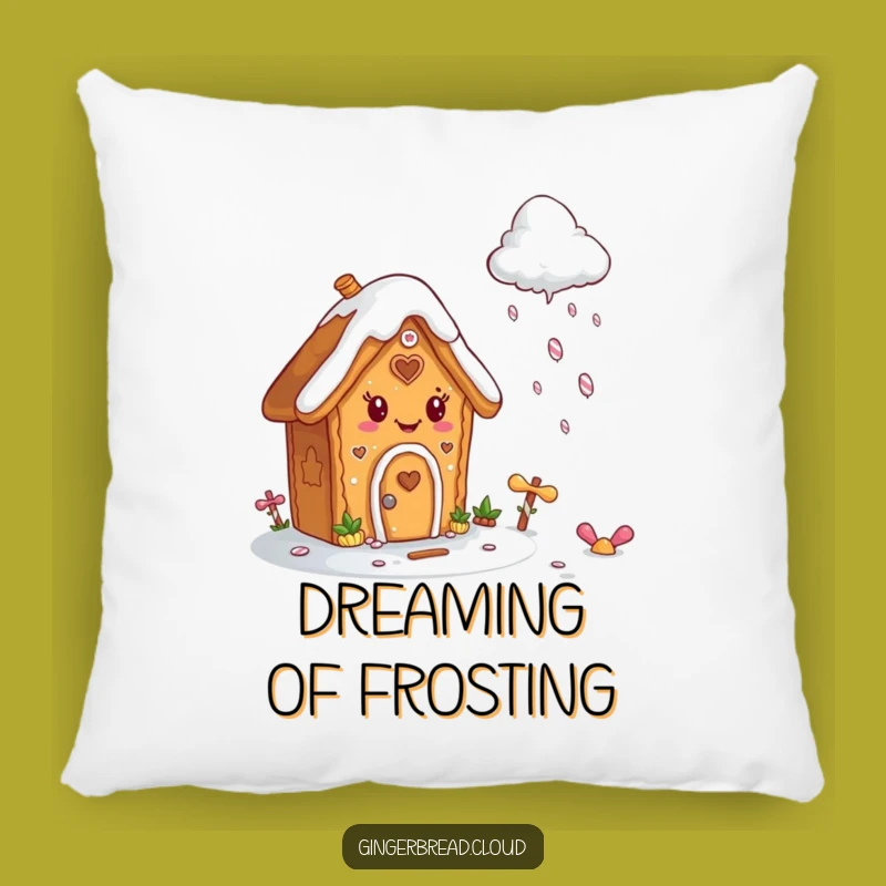 Funny Gingerbread House Pillow: Cozy Candy Rain Comfort, Adorable Humorous Gift