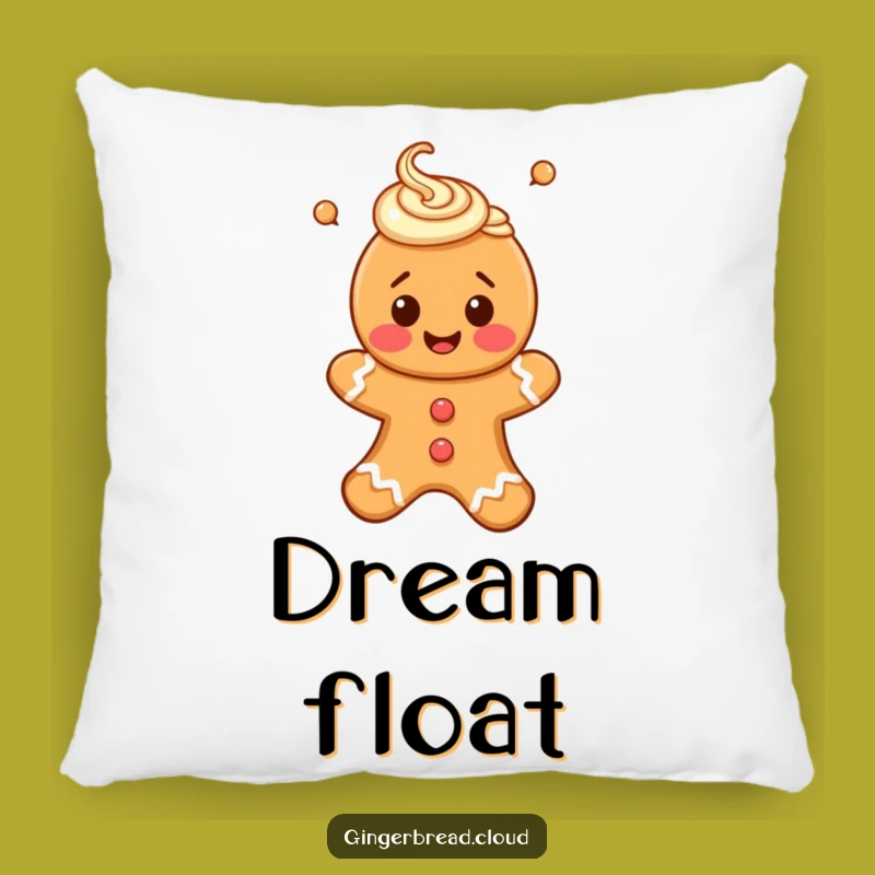 Funny Gingerbread Person Pillow - Cozy Floating Comfort with Swirls