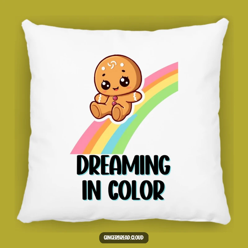 Funny Gingerbread Rainbow Pillow: Cozy Comfort with Cheerful Adventure, Sweet Funny Gift