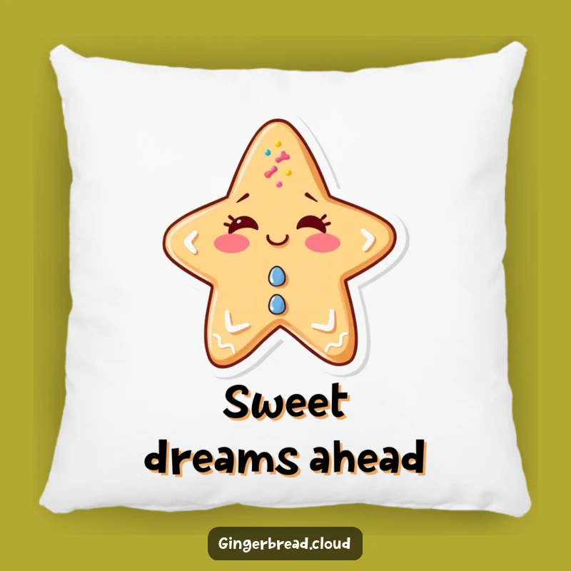 Funny Winking Gingerbread Star Pillow: Cozy Holiday Comfort