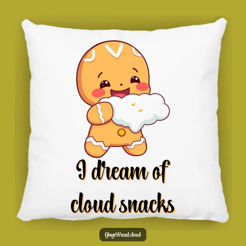 Cheerful Gingerbread Cloud Bite Pillow: Comfy Cookie Cushion - Cute Gift