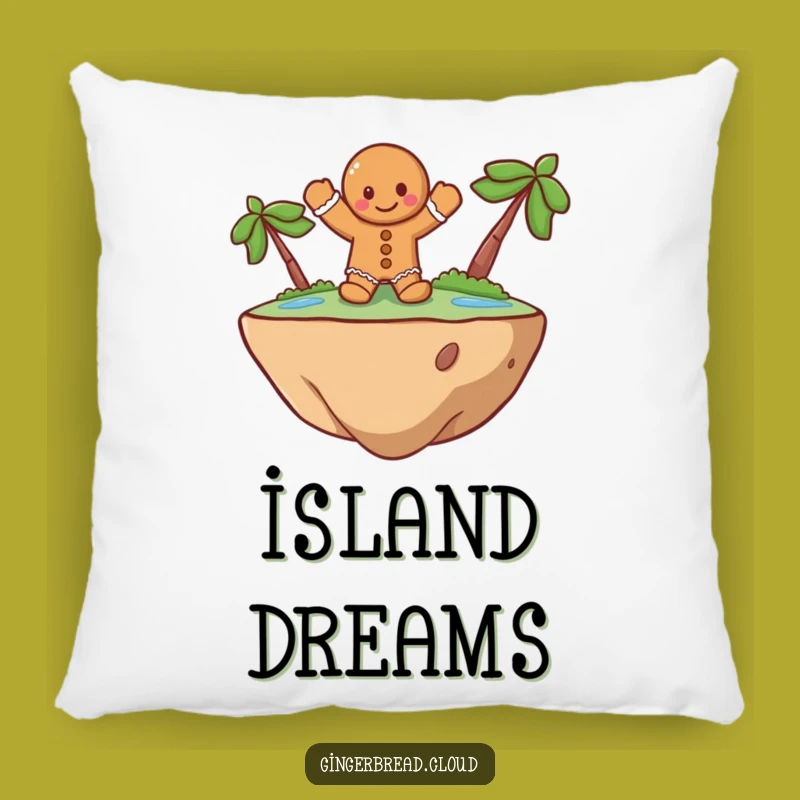 Funny Gingerbread Island Pillow: Comfy & Whimsical Adventure Cushion Gift