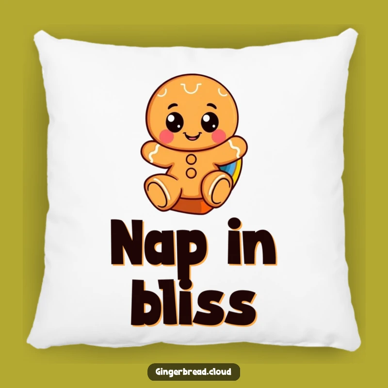 Funny Gingerbread Rainbow Pillow: Cozy Colors, Comfy Humorous Gift