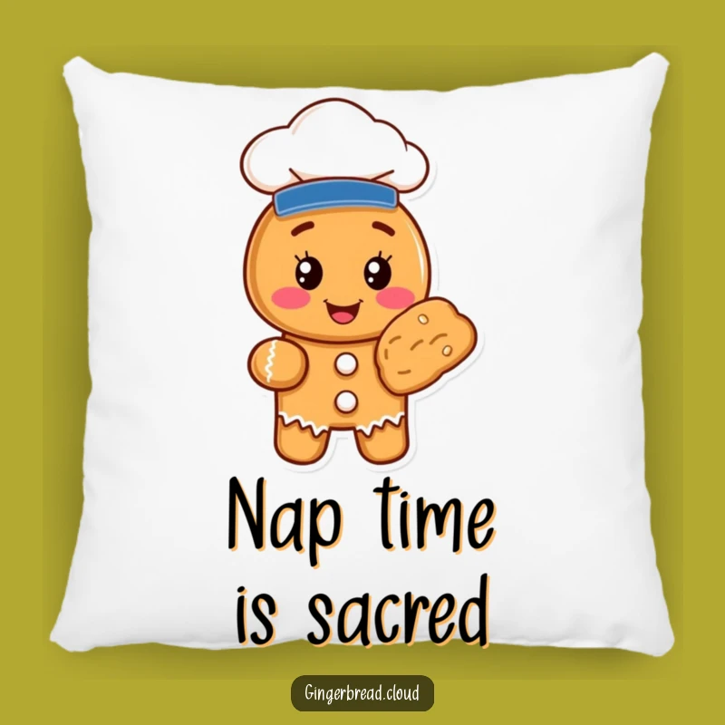 Funny Gingerbread Chef Cookie Pillow - Cozy Comfort with a Baking Twist