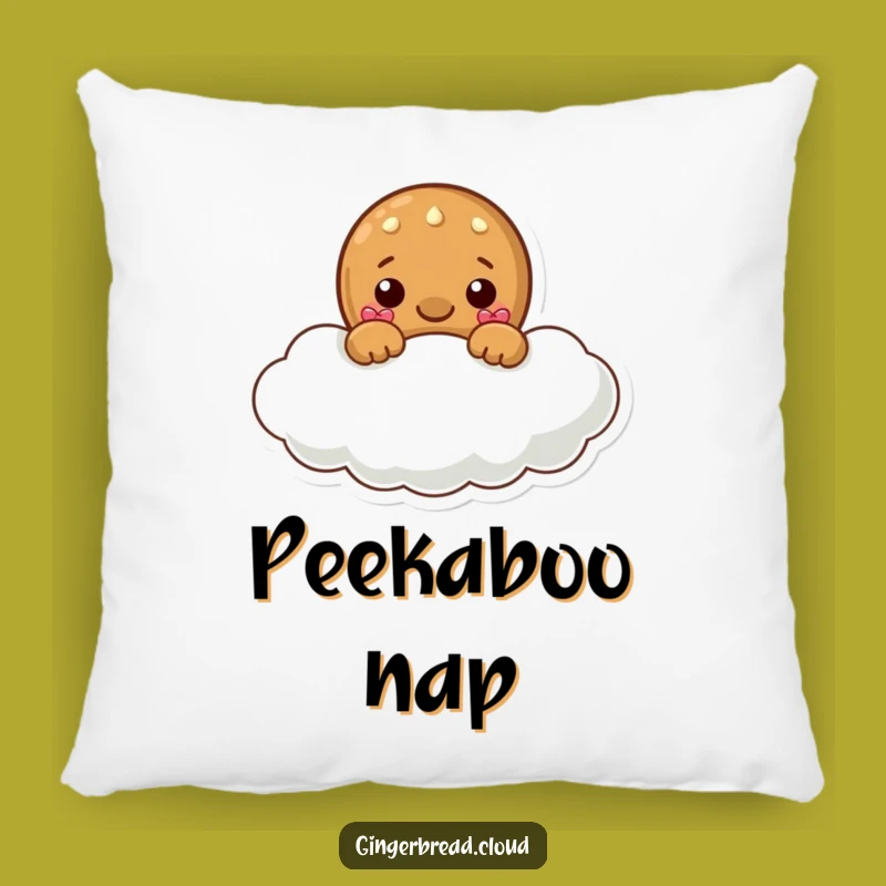 Funny Gingerbread Cloud Pillow - Playful Peek Comfort Surprise Gift