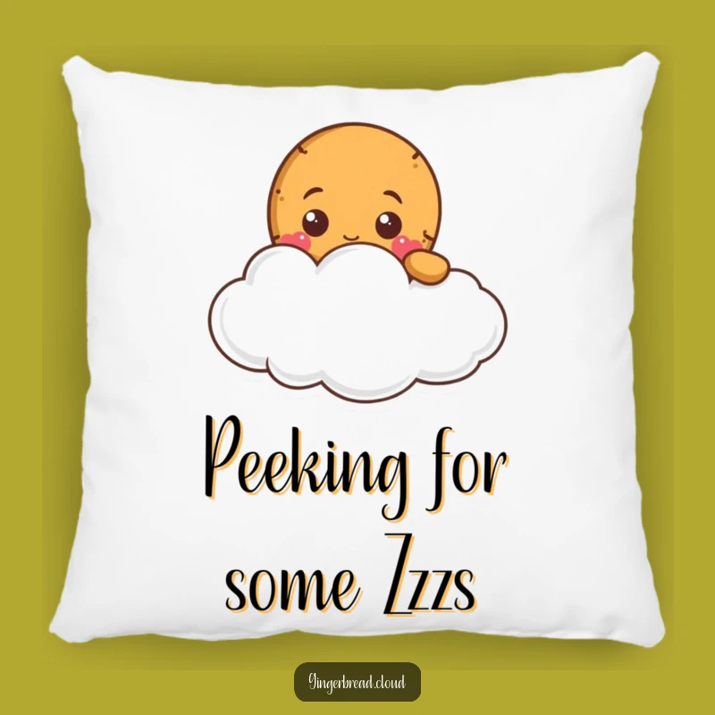 Funny Gingerbread Cloud Peek Pillow - Cute Comfy Character Cushion!