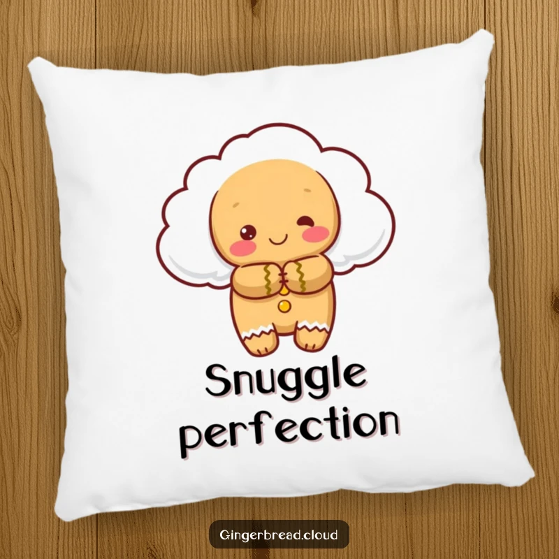 Funny pillow: A gingerbread cloud character gives a warm hug, offering a soft touch of cheerful decor.