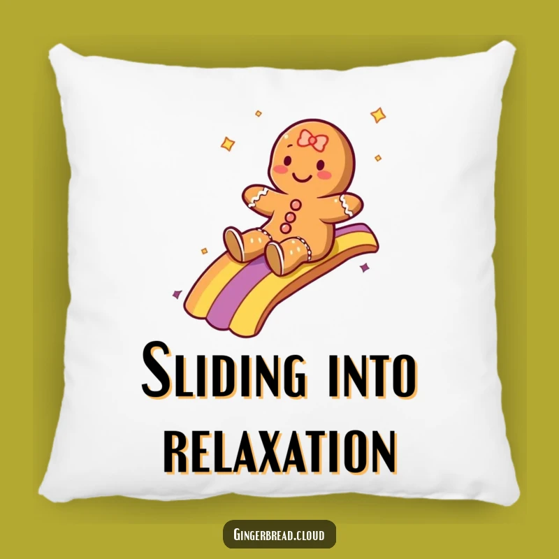 Soft Funny Rainbow Sliding Gingerbread Pillow - Comfort and Magical Dreams