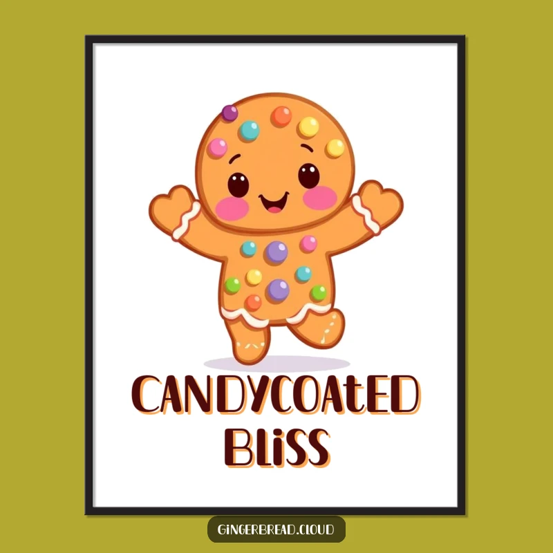 Funny Candy Gingerbread Man Hop Digital Art: Instant Sweetness!