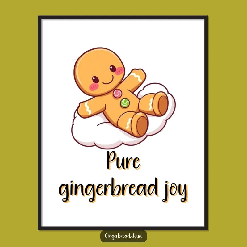 Funny Gingerbread Slide Digital Art - Instant Playful Cookie Decor
